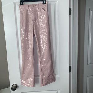 Pale pink latex pants